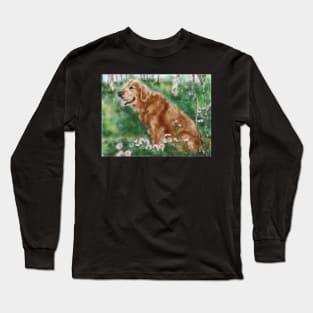 Golden Retriever Dog in the Forest Long Sleeve T-Shirt